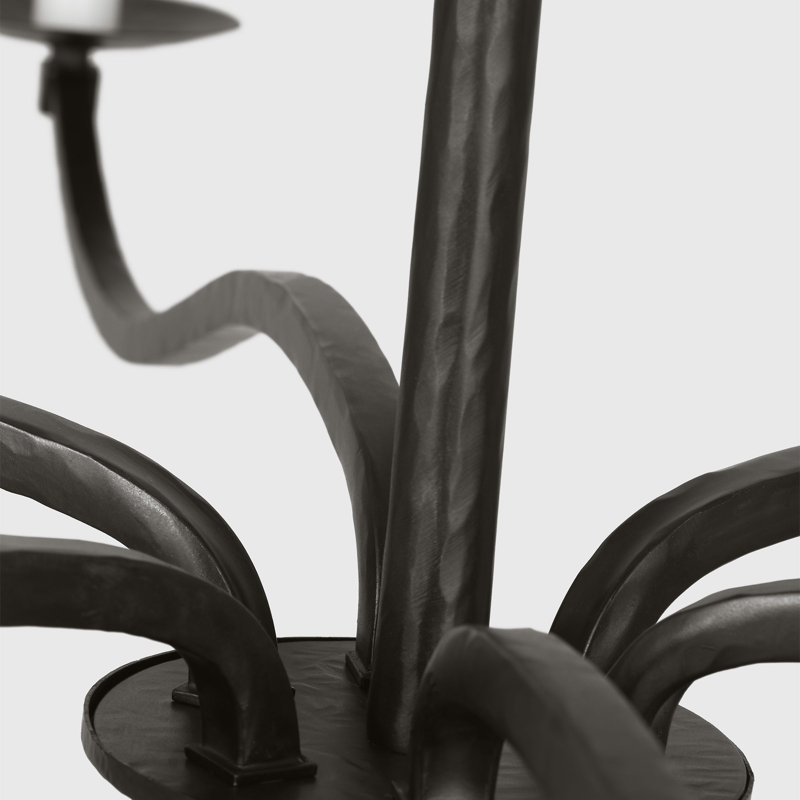 Chapman & Myers Wellen Dining Room Chandelier In Aged Iron Finish, 6 Lights, 21.25" H x 48" W x 48" D