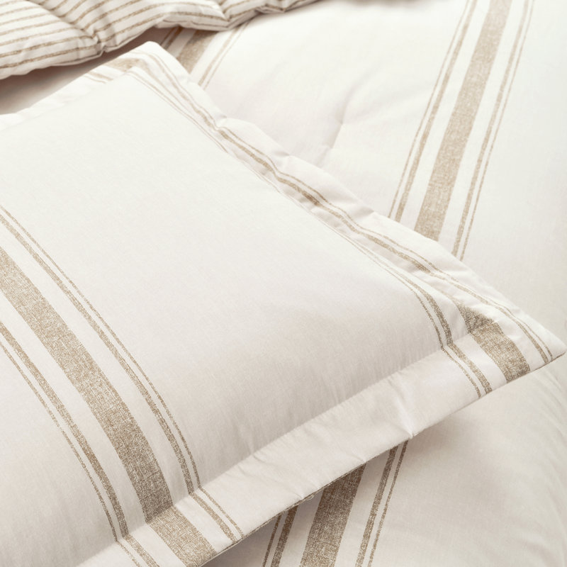 Gilroy Cotton Striped Comforter, Neutral, Twin-XL