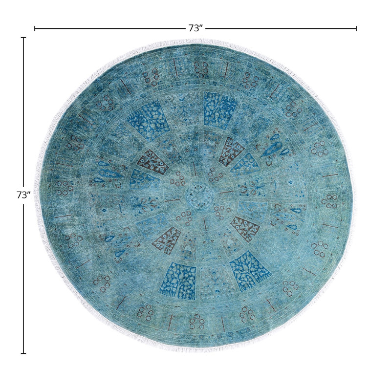 Overyed One-of-a-Kind Round 6'1" X 6'1" Hand Knotted Area Rug