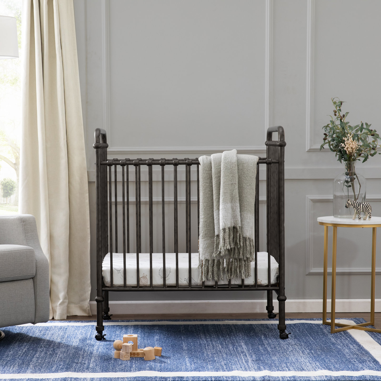 Abigail Iron 3-in-1 Convertible Crib, Vintage Iron