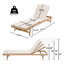 Chaise longue avec coussin en bois d'acacia, ensemble de 2