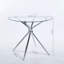 Table de salle à manger avec pieds en métal chromé et verre trempé, table de cuisine moderne pour le salon - pieds en métal chromé-129934556