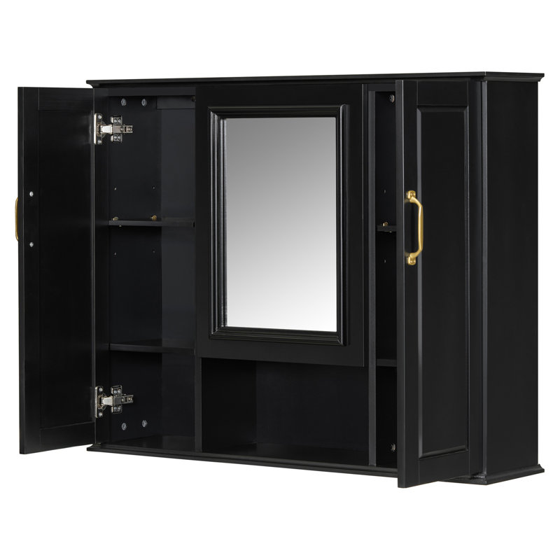 Armoire à pharmacie 36 po, armoire de rangement murale pour salle de bain, armoire murale moderne avec miroir, armoire à miroir avec 3 portes (meuble-lavabo non inclus)