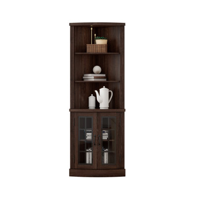 Bibliothèque de rangement à 5 niveaux H 65,3 po x l 23,8 po Armoney, espresso