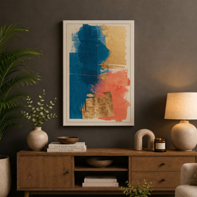 Overlapping Forms Mid-Century - Wrapped Canvas