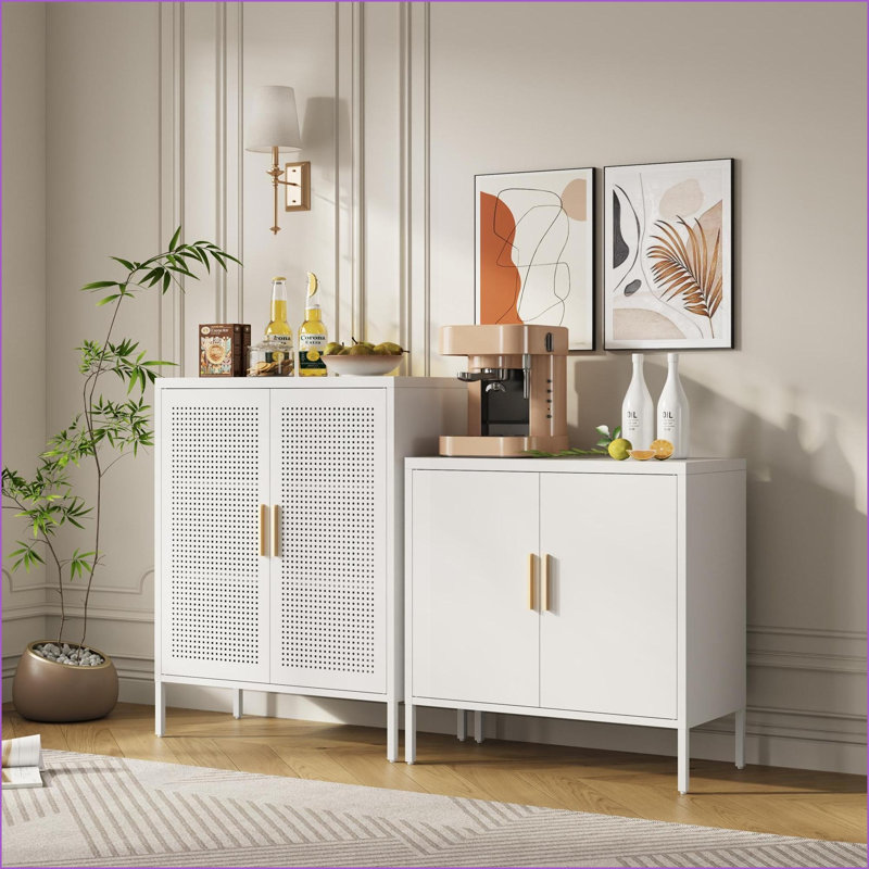 Armoires de rangement avec 2 portes 2 tablettes réglables | Armoire en acier et en métal pour la salle de gym de l'école à domicile | Blanc | Acier
