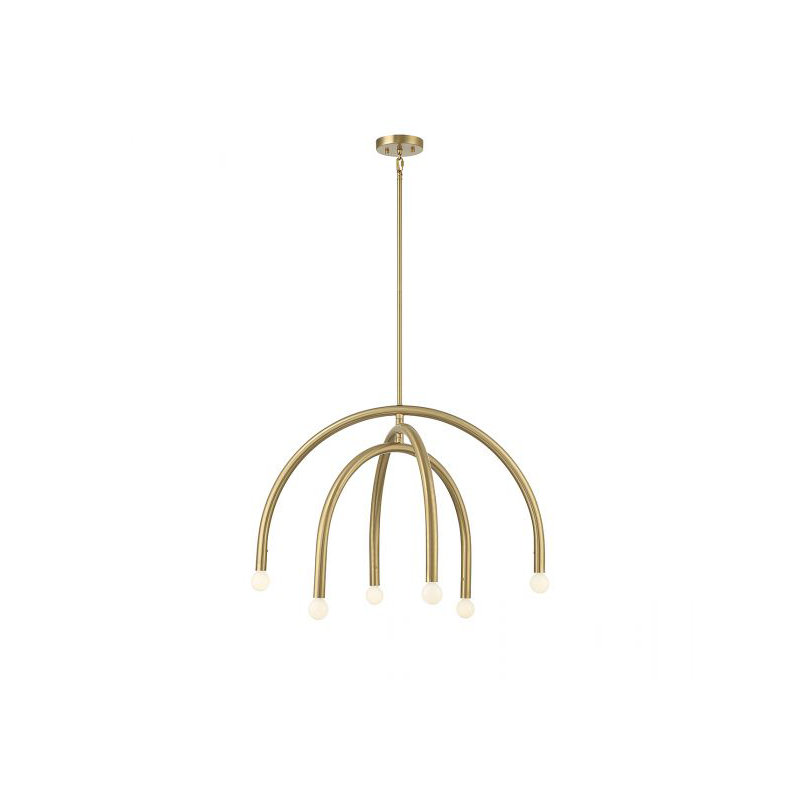 Yula 6-Light Chandelier in Natural Brass, Natural Brass, E12/Candelabra, No