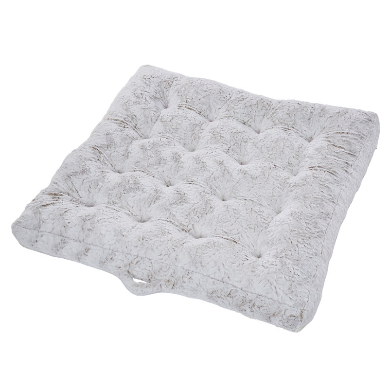Coussin de sol en fausse fourrure à imprimé animal, Fauve Fauxchilla