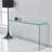 Glass Console Table, Transparent Tempered Glass Console Table with Rounded Edges Desks