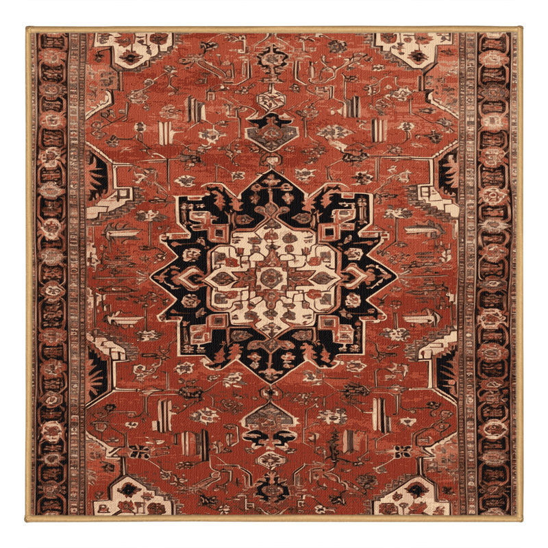 Tapis brun lavable à la machine, Carré 6 pi