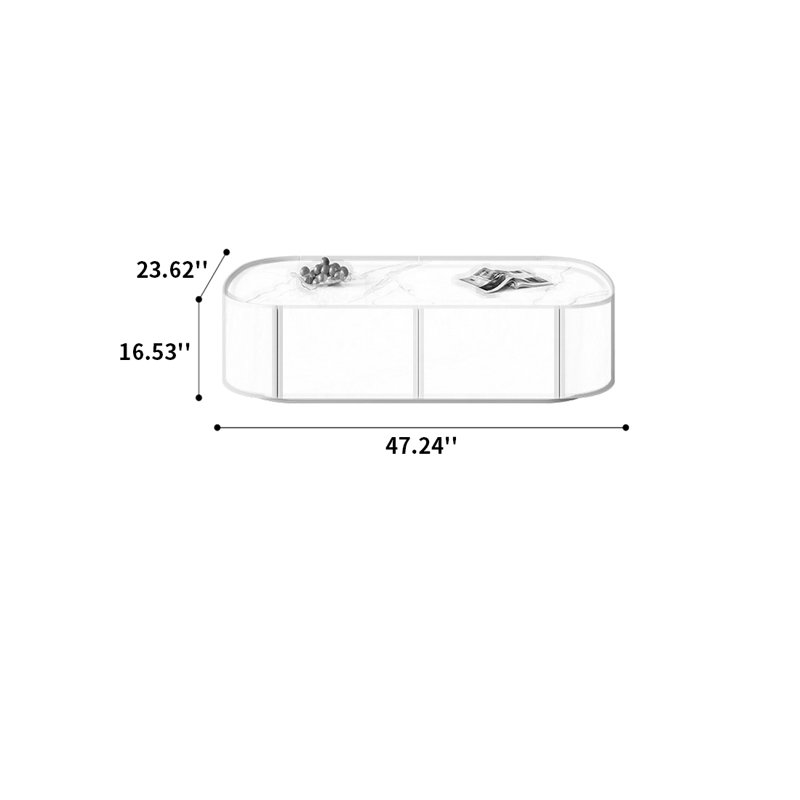 Table basse Simple Style Rock Plate, H 16,53 po x l 47,24 po x P 23,62 po