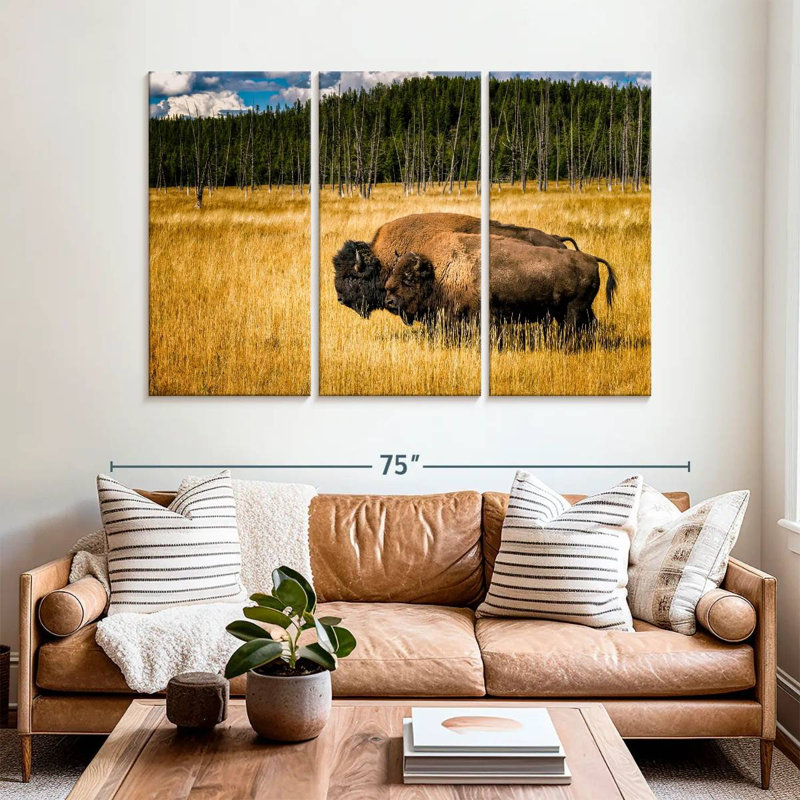 Brampt Bison In Summer, 42" H x 65" W