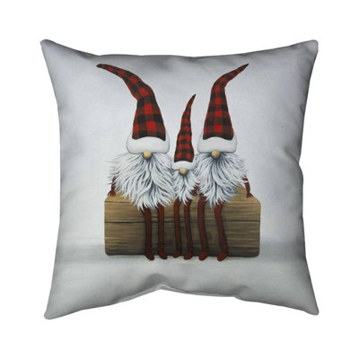 Three Christmas Gnomes - Cozy – Throw Pillow Cover Only, Double-Sided Print, Insert Not Included