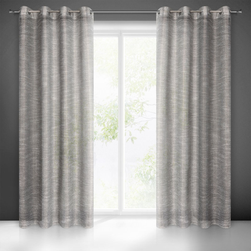 Kaushar Sheer Curtain Single Panel, Grey