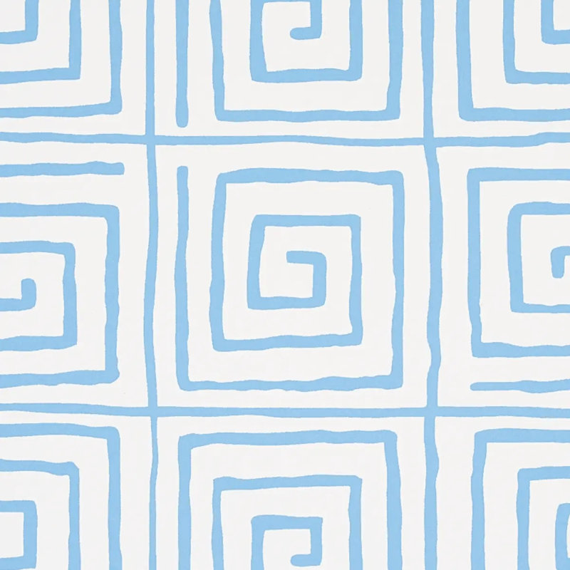 Papier peint Schumacher x Cristina Buckley Trousdale, Turquoise
