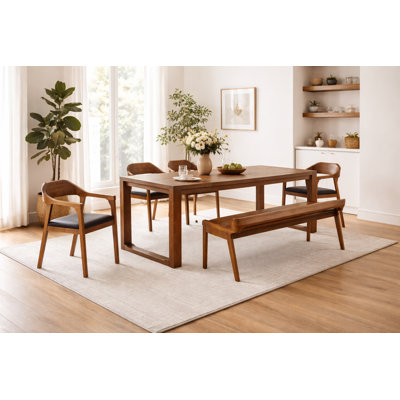 Aybri 6 Piece Drop Leaf Solid Wood Dining Set by Wade Logan