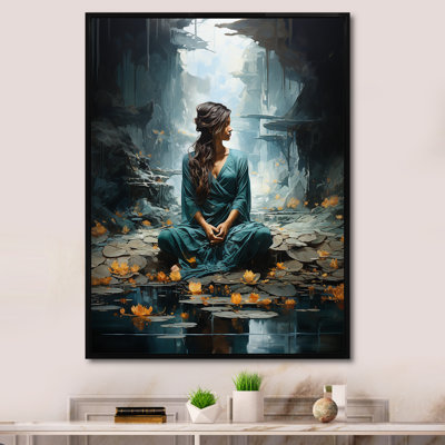 " Hinduism Yogis Tranquil Cave Teal "