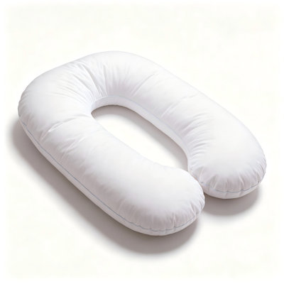 C-shaped pregnancy body pillow with soft cotton cover, ergonomic maternity support pillow for back, belly, hips and legs, washable cover