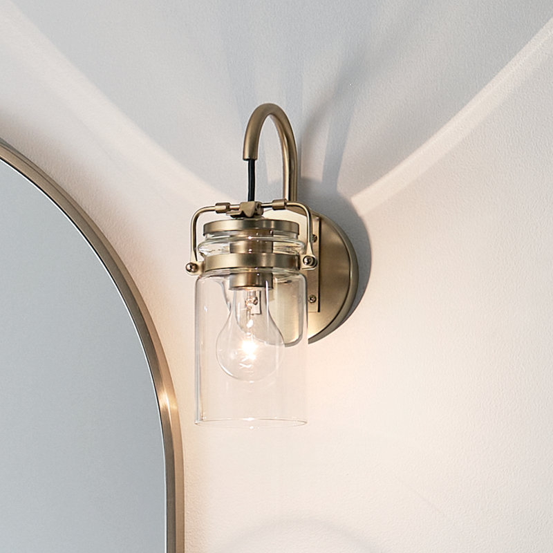 Sue Steel Armed Sconce, Champagne Bronze