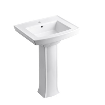 Archer 24" Rectangular Pedestal Bathroom Sink with Widespread Faucet Holes