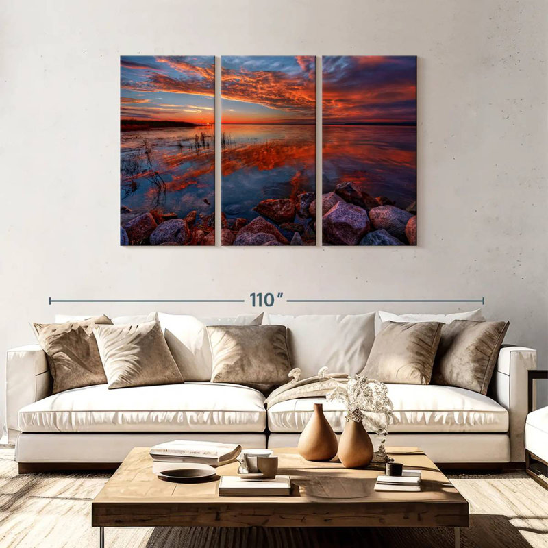 Alvord Rocky Shores Sunrise, H 48 po x l 74 po
