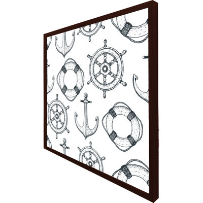 Ambrette Anchor & Wheel 1 Piece Single Picture Frame Wall Art