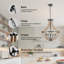  Lustre de style lanterne moderne à 5 lumières de 19 po à intensité variable, réglable en hauteur et plafonnier incliné compatible avec la salle à manger-341265834-341265835