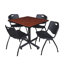 Table de salle de repos carrée Nicklo, chaises empilables 4 M-32668299-32668304-40142456