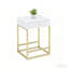 Table d'appoint pour le salon Coleen - Table d'appoint rectangulaire avec 1 tiroir, base en tréteaux en métal en forme de X, 16 po x 12 po x H 22 po, capacité de poids maximale de 40 lb