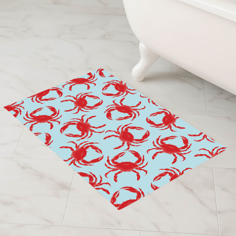 Tapis de bain Crabby, Simple - L 34 po x l 21 po, Bleu
