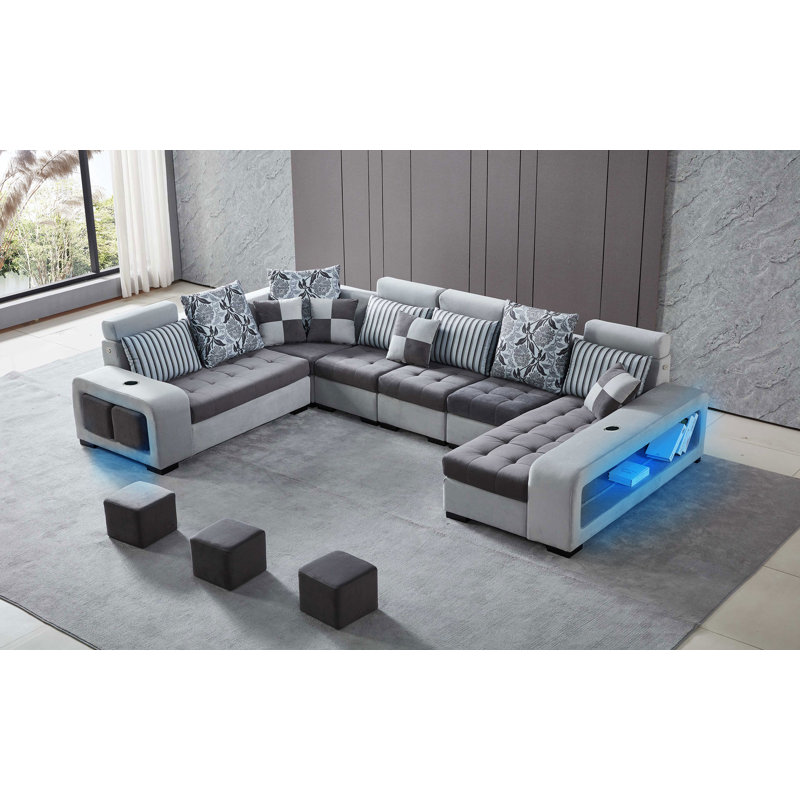 Marialys Upholstered U-Shaped Sectional, Right Hand Facing