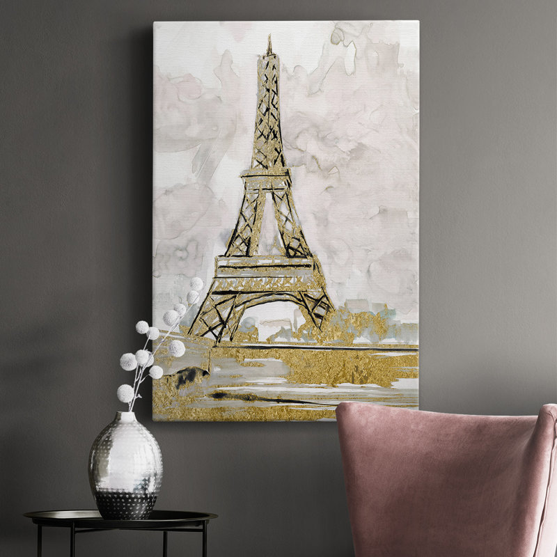 Tour Eiffel Eiffel - peinture sur toile tendue, L 12 po x H 18 po