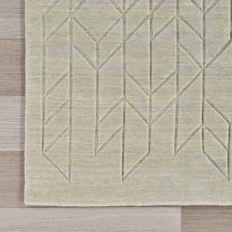 Mihira Geometric Wool Hand Woven Area Rug, Rectangle 160 x 226cm