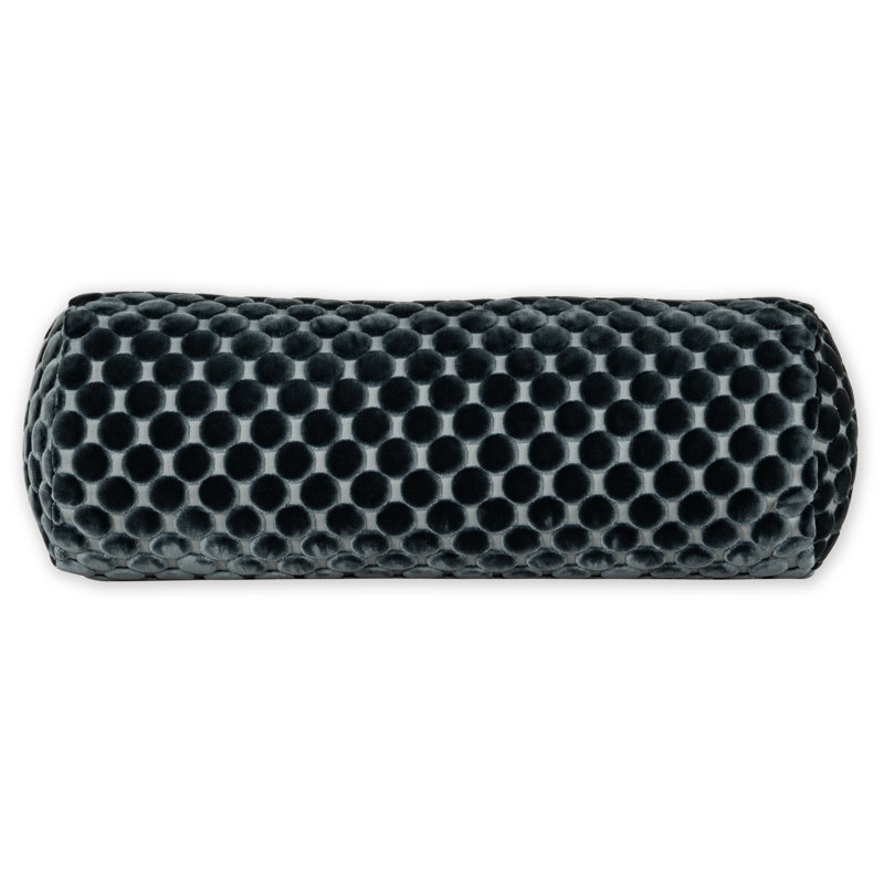 Oreiller en velours Nirvan, Bleu, Polyester, Traversin H 8 po x l 21 po