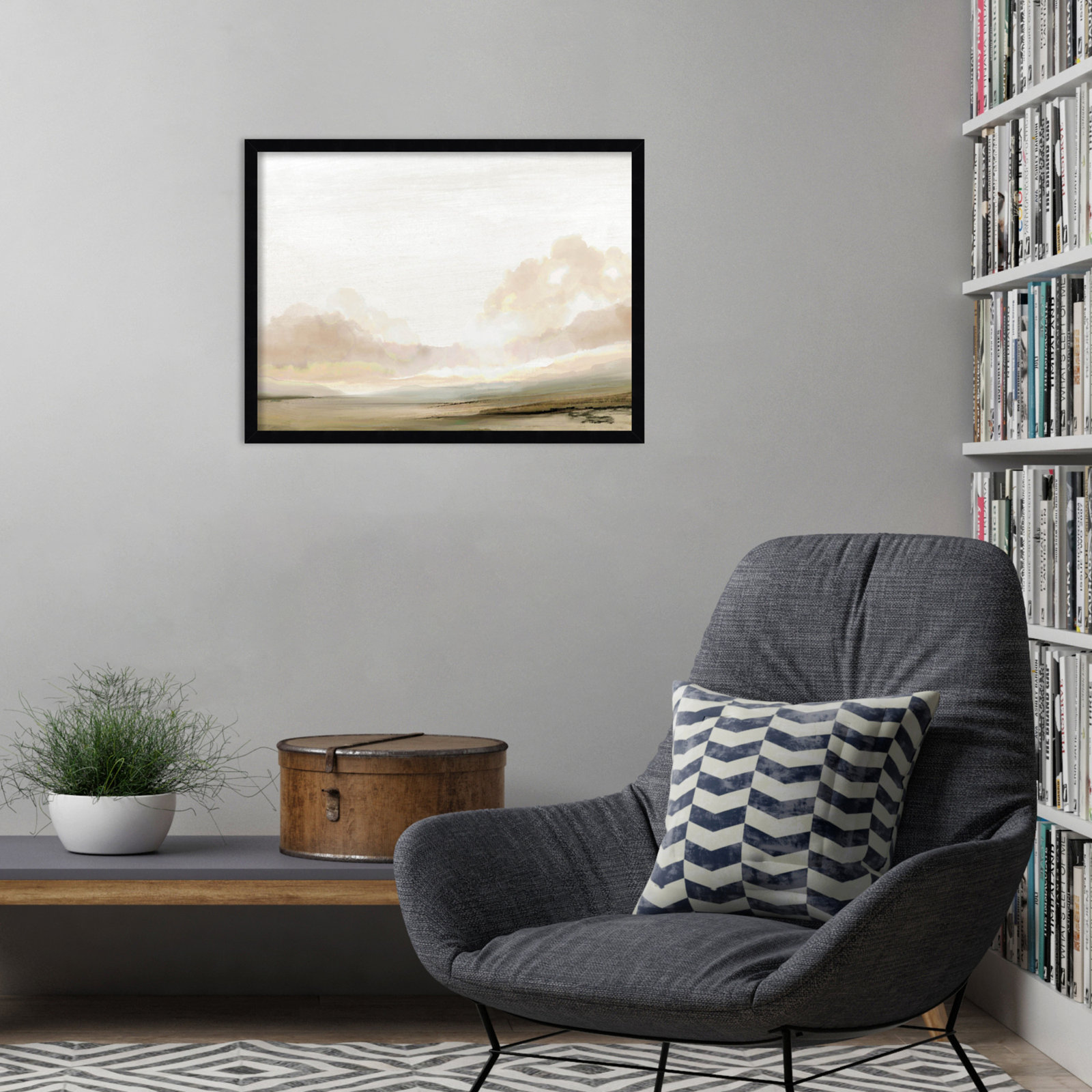 Southern Landscape Print by Dan Hobday, Black, 19" H x 25" W x 1" D