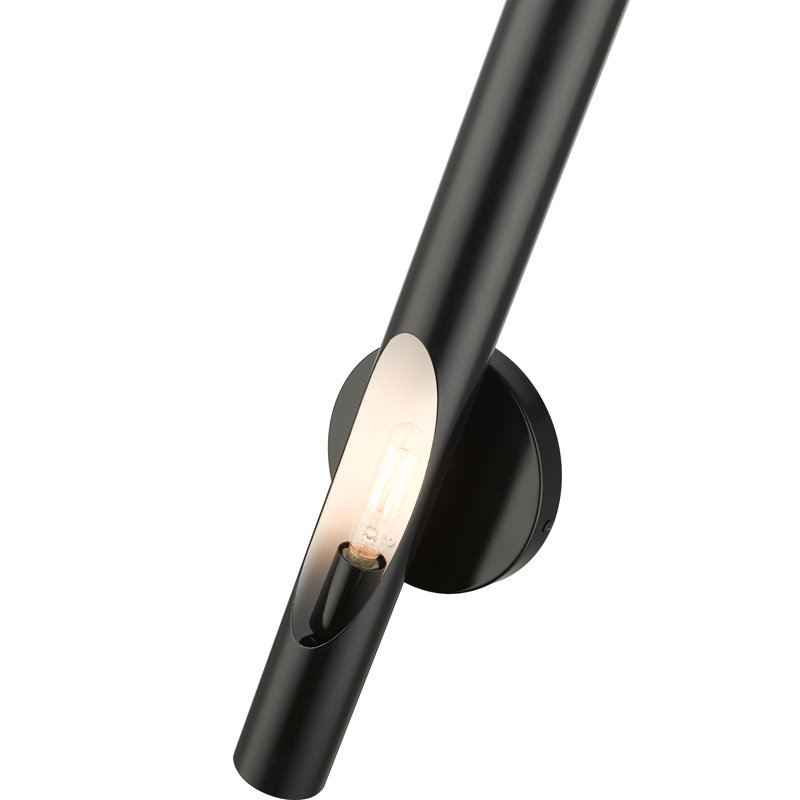 Clearlake Armed Sconce, Shiny Black