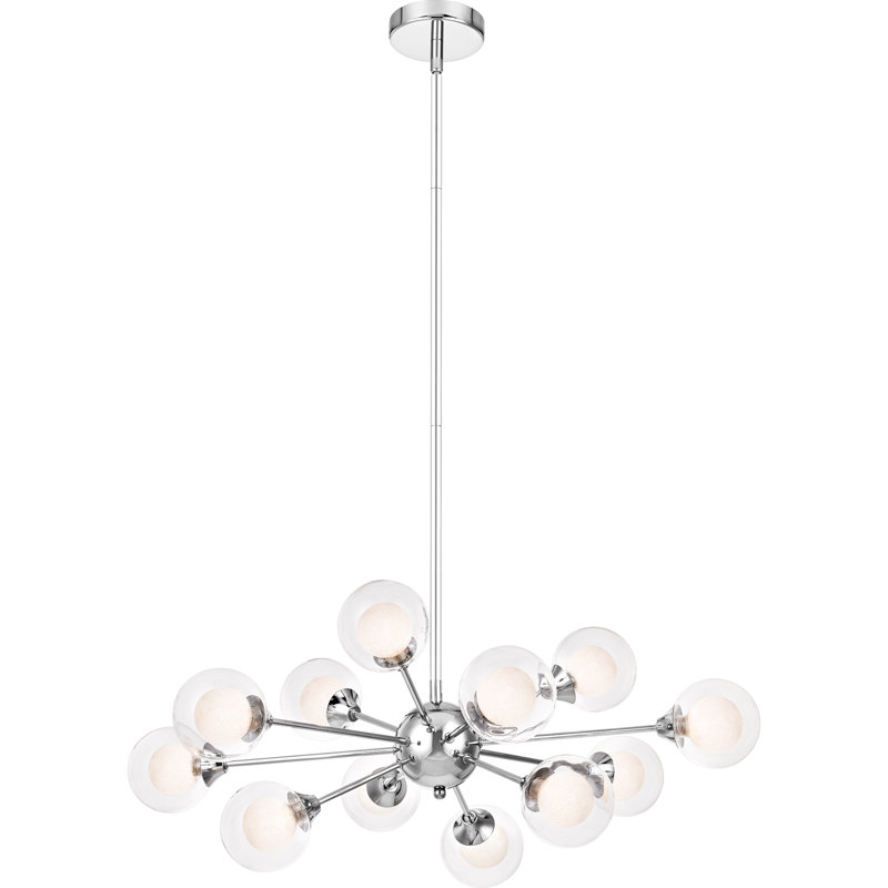 Optimist Dimmable Sputnik Sphere Chandelier, 11" H x 29" W x 29" D, Polished Chrome, 12