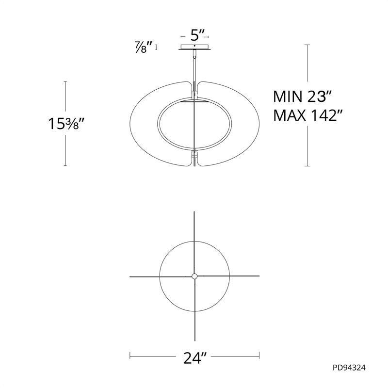 Luminaire suspendu géométrique à 1 lumière Echelon, Laiton vieilli