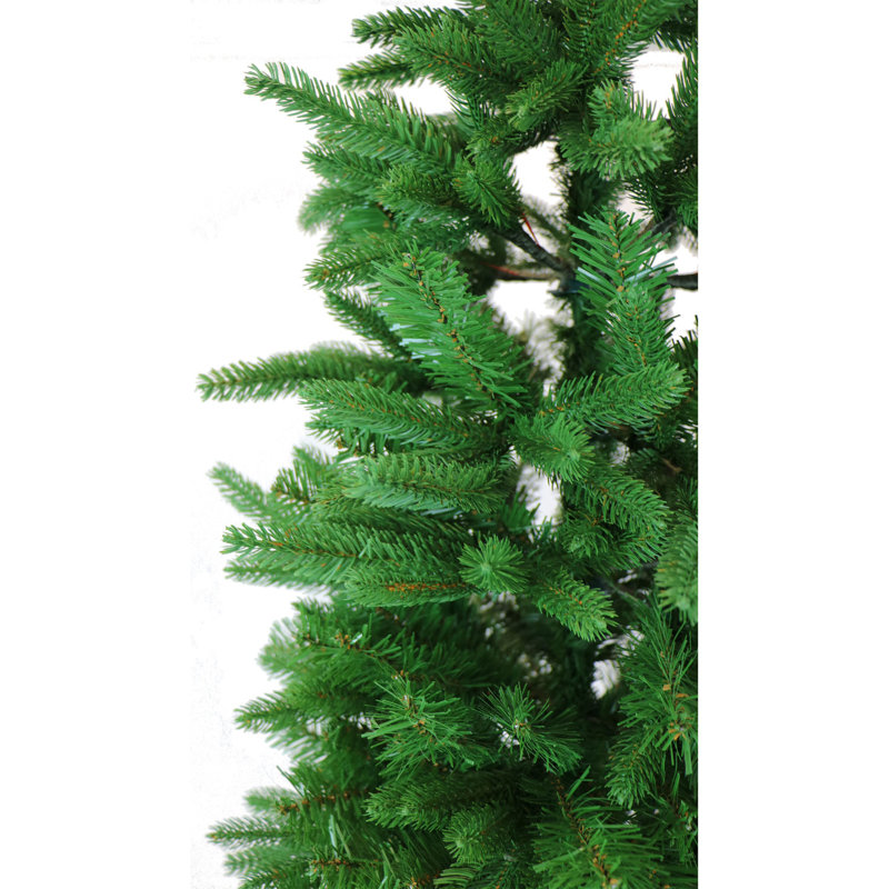 7.5-Foot Green Pine Slim Artificial Christmas Tree with Metal Stand