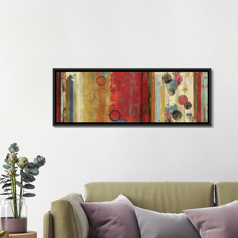 « field of red abstract » par tom reeves, reproduction d’impression sur toile tendue, H 16 po x l 48 po x P 1,5 po