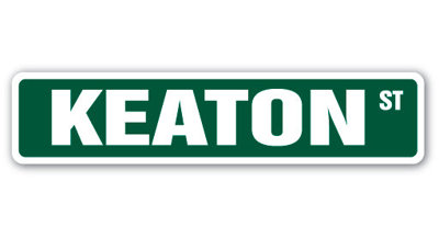 Keaton Street Sign Heavy Duty Plastic 4" X 18"