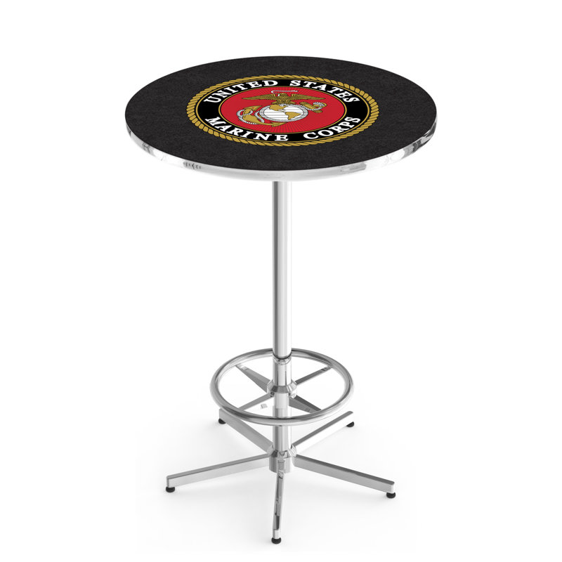 Round Metal Base Dining Table, United States Marine Corps