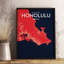 Honolulu City Map 1 Piece Wall Art-164752960
