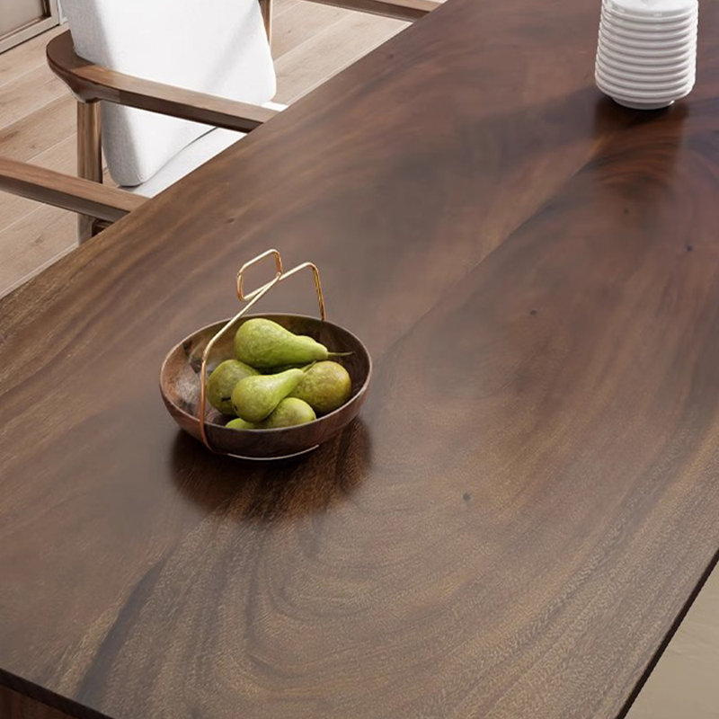 Grande table de salle à manger simple et pratique en noyer, L 27,55 po x L 55,11 po