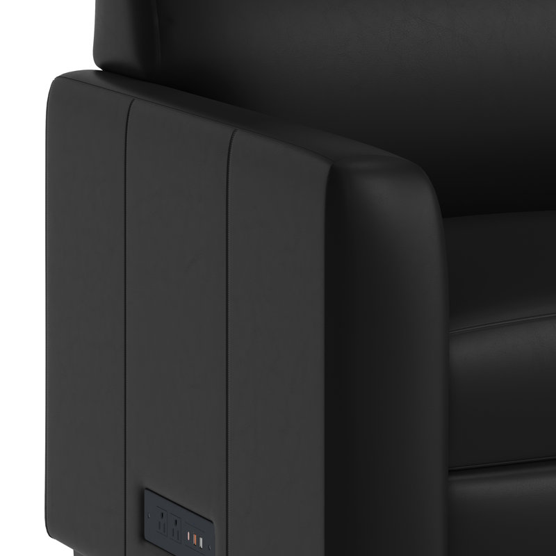 Canapé rembourré avec deux stations de charge, Noir