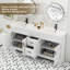 Ensemble de meuble-lavabo sur pied 72 po avec plateau en résine Breonica, peint à la main, assemblage requis-309421651
