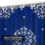 Rideau de douche sans couture à ornements floraux brillants bleus avec 12 crochets-1209292693