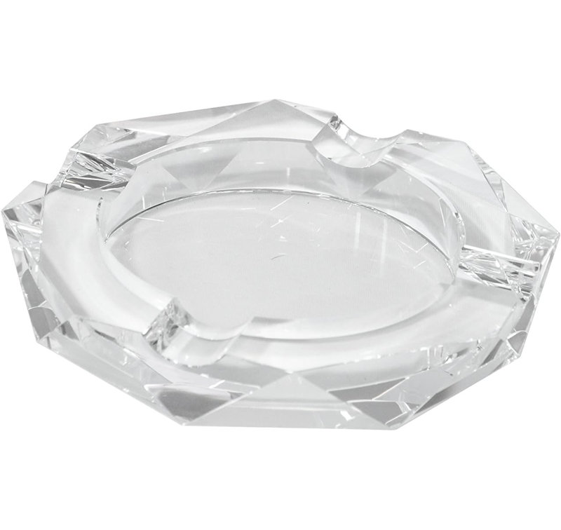 CR-93 Four Cigar Crystal Ashtray, Circle Shaped