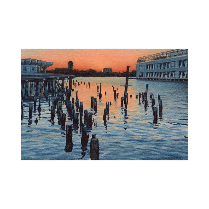 Hudson River Sunset And The Ghost Of Pier LXI by Nick Savides - Gallery-Wrapped Canvas Giclée on Canvas, Wrapped Canvas