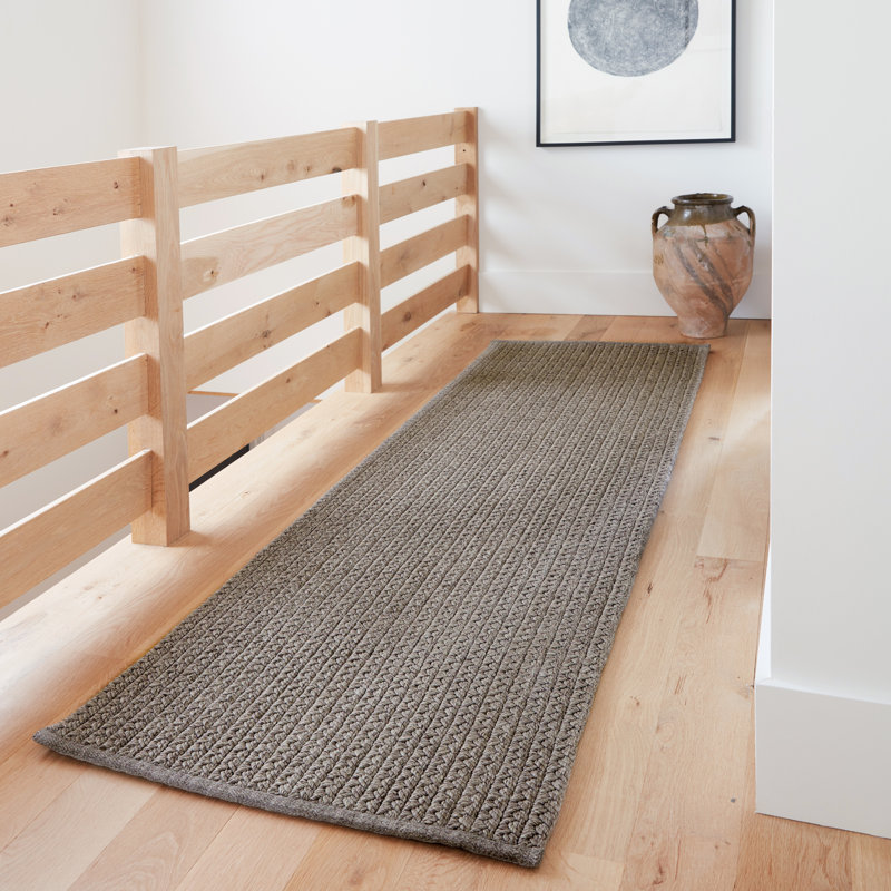 Tapis intérieur / extérieur gris Alicien, Tapis de couloir 2 pi 6 po x 8 pi